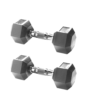 Picture of HEX RBR DUMBBELL W/CHRM HNDL 9KG