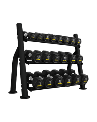 Picture of ST2 10 Pair 3-Tier Hexagon Dumbbell Rack (without saddle)