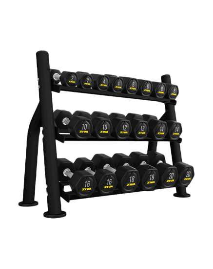 Picture of ST2 10 Pair 3-Tier Hexagon Dumbbell Rack (without saddle)