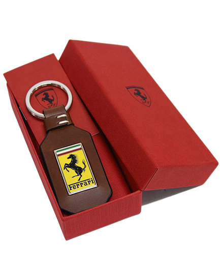 Picture of Ferrari Leather Trademark GT Keyring (Brown)