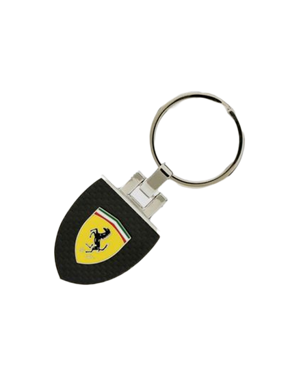 Picture of Ferrari Metal Keyring with Enamel Shield and Carbon Fiber Laminate