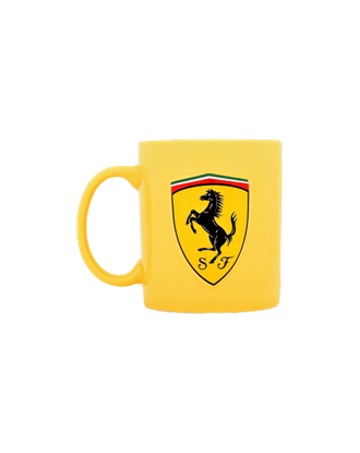 Picture of Ferrari Ceramic Mug With 3D Ferrari Shield Yellow Color