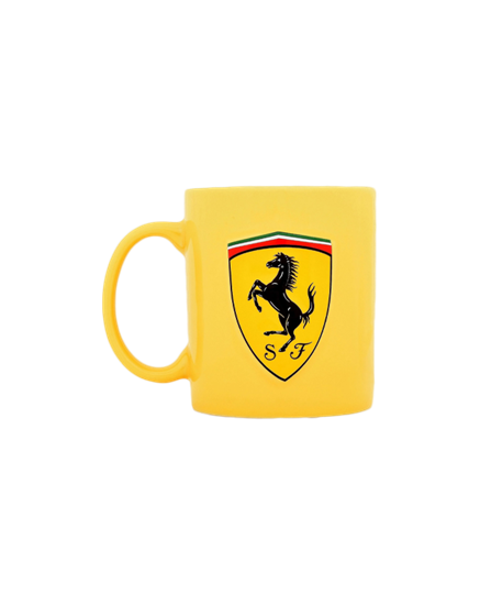 Picture of Ferrari Ceramic Mug With 3D Ferrari Shield Yellow Color