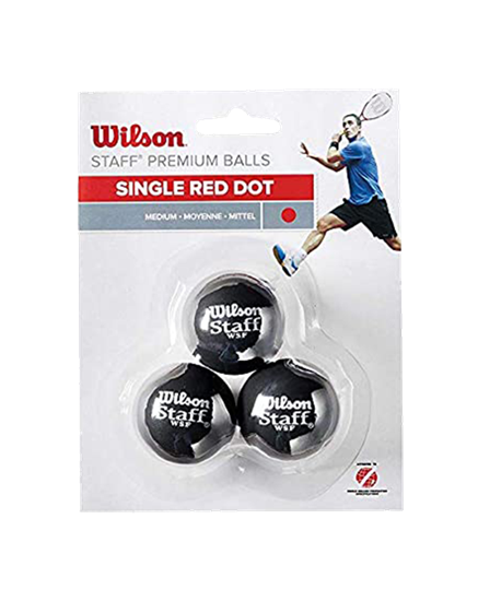 Picture of WS STAFF SQUASH 3 BALL RED DOT