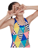 Picture of Speedo Girls' DazzleBloc Digital Placement Splashback Swimsuit