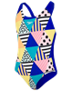 Picture of Speedo Girls' DazzleBloc Digital Placement Splashback Swimsuit