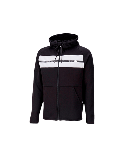 Picture of Puma Men's Hooded Full-Zip Fleece II -Black/White