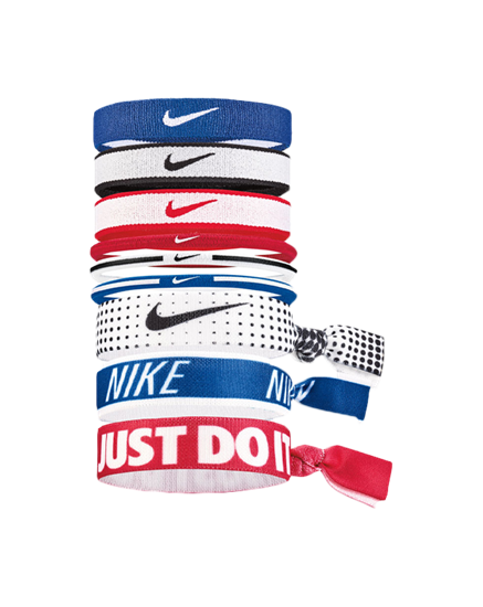 Picture of Nike Women's Mixed Ponytail Holder 9 Pack - Black/Red