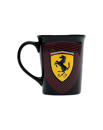 Picture of Ferrari Large Ceramic Mug With 3D Ferrari Shield Black Color