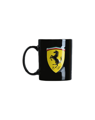 Picture of Ferrari Ceramic Mug With 3D Ferrari Shield Black Color