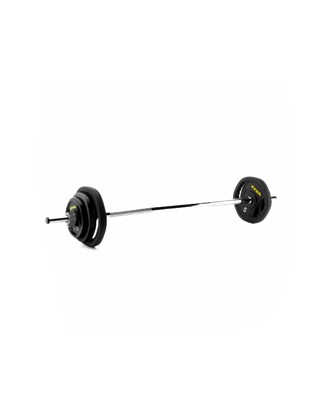 Picture of ZIVA Performance Studio Barbell 19.5 kg Set 2x1.25kg, 2x2.5kg, 2x5kg RPU Disc with Chrome Studio Bar and 2xClamp Collar