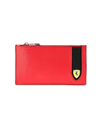 Picture of Evo Saffiano Leather Zipped Card Holder, Made in Italy Red Color